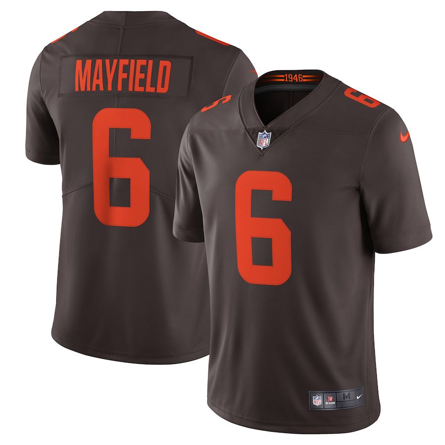 Men Cleveland Browns 6 Baker Mayfield Nike Brown Alternate Vapor Limited NFL Jersey